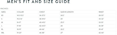 crew clothing size guide